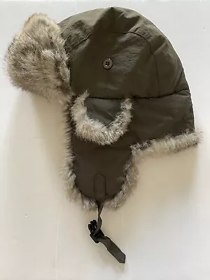 Norko Unisex Large Green Rabbit Fur Winter Trapper Hat With Ear Covers • $29.99