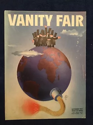Vanity Fair November 1933 COVER ONLY Garetto Art DISARMAMENT • $99.97