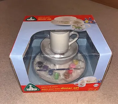 ELC Paint Your Own Dinner Set Age 4+ Plate Bowl And Mug Kids Activity  • £18