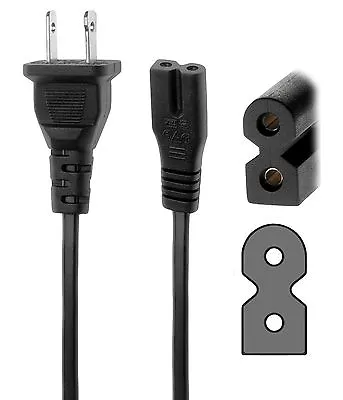 2 Prong Polarized Power Cord For Vizio M701D-A3R M471I-A2 E241I-A1 M651D-A2R • $10.90