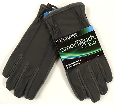 Isotoner Smartouch 2.0 Men Gloves Large Charcoal Gray Touchscreen Compatible • $19.79