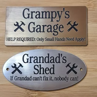 Personalised Father's Day Gift Grandad's Shed Grampy's Garage Plaque Sign Dad • £5.99