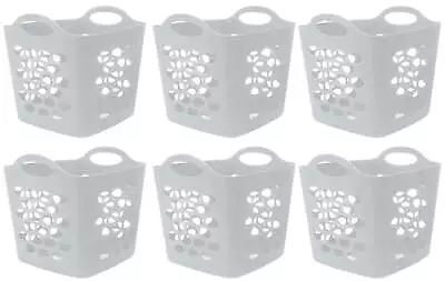 Flexible Plastic Laundry Basket Arctic White 6 Pack • $25