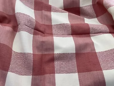 Laura Ashley Mitford Check Fabric 1m Remanent Terracotta / Cream Unused  • £10