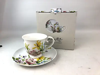 Katie Alice Porcelain Tea Cup & Saucer Floral Pattern English Garden S740 • £8.55