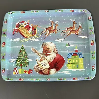 Vtg Christmas Santa Claus Metal Tray Daher Decorated Ware Made In England 8 X6  • $9.99