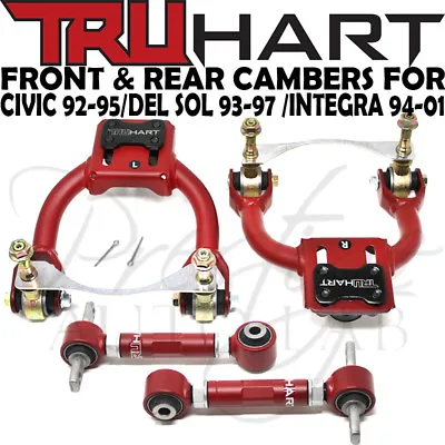 Truhart FRONT W/Bushing& REAR Camber Kit Combo For 92-95 Civic 94-01 Integra DC2 • $293.25