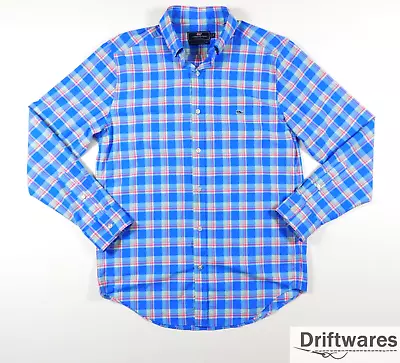 VINEYARD VINES PERFORMANCE Mens Small Blue Plaid Classic Fit TUCKER SHIRT • $16.99