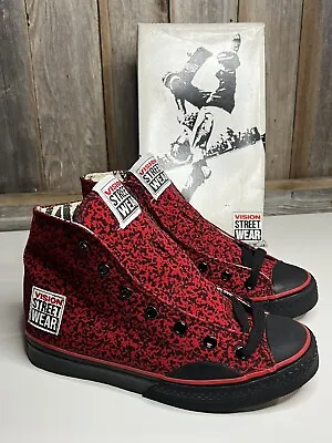 Vintage RARE Red Vision Street Wear Skate HiTop Shoes Size 6 NOS NIB NEW 87 • $250