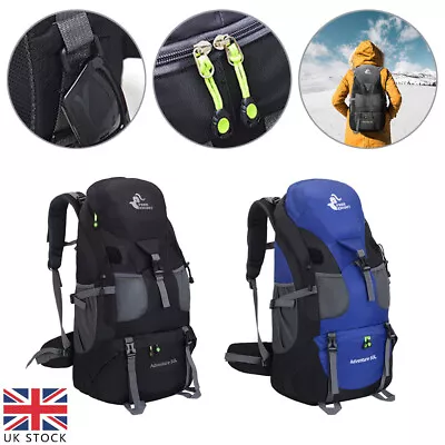 50L Backpack Rucksack Outdoor Sports Bag Waterproof Hiking Camping Travel Bag • £17.38