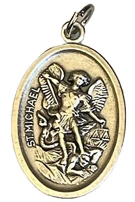 Vintage Catholic St Michael  Silver  Tone Religious Medal • $7.99