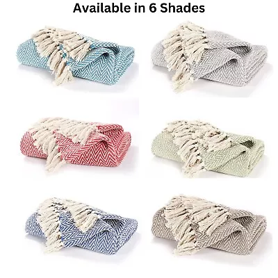 £10.99 • Buy Cotton Throw For Sofa Chair Settee Couch Single Blanket Sofa Cover 125 X 150cm