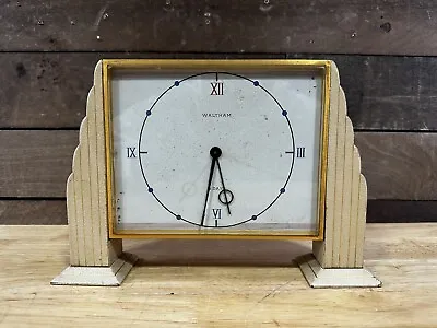 Vintage Waltham Mid Century Wooden Desk Clock With Glass Front • $179.99