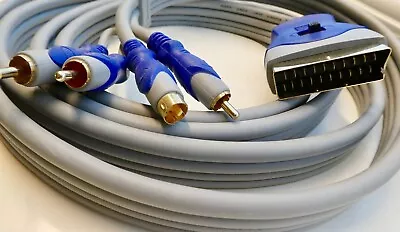 £9.99 • Buy  2.5m Gold Scart Plug To SVHS/S-Video-Switched Audio+Video Input-Output HQ Video