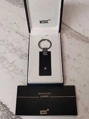 MONTBLANC Black Leather Keychain Ring  Cisco  Systems Company Logo Engraved • $90