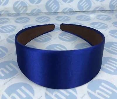 SATIN FABRIC ALICE BAND HAIR HEAD HEADBAND BRIGHT BLUE COLOUR 4.5cm WIDE • £3.50