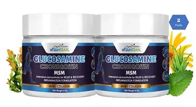 Triple Strength Flex Joint Glucosamine Chondroitin MSM Collagen Cream DUO • $19.99