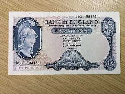 Bank Of England £5 Pound O'Brien 1957 (B277) ... • £22