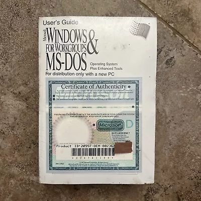 Microsoft MS-DOS 6.22 And Windows For Workgroups (V.3.11) Full Version • $164.95