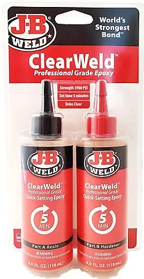 JB Weld 50240 ClearWeld Professional Grade Epoxy Clear 8 Oz. • $19.62