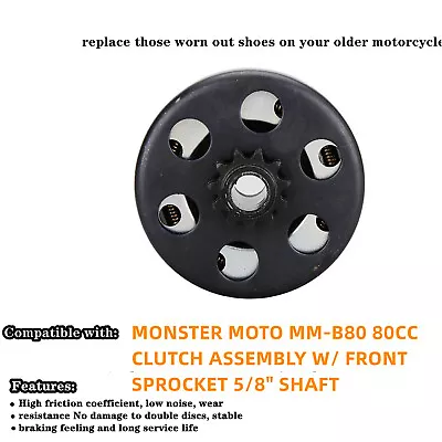 Monster Moto Mm-b80 80cc Clutch Assembly W/ Front Sprocket 5/8  Shaft-pro • $29.97