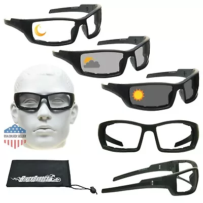 Transitional Motorcycle Sunglasses Photochromic Day Night Wind Resistant Glasses • $56.99