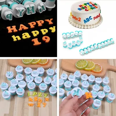 26 Alphabet Number Letter Fondant Cake Decorating Set Icing Cutter Mold Easy Use • £4.99