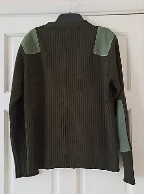 Black Label  Army Green  Army/ Security  Style Elbow Patch Jumper Pit To Pit 22  • £4