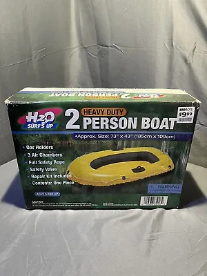 Inflatable Raft 2 Person Heavy Duty H2O Surf's Up 73  X 43  New Open Box • $24.95