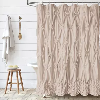 Seasonwood Modern Farmhouse Shower Curtain White Fabric Shower Curtain For Bathr • $69.05