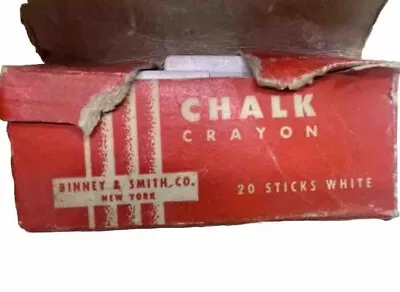 Vintage Antique Crayola White Chalk Crayon Binney & Smith 20 Sticks Some Used • $19.99