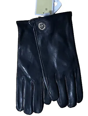 Michael Kors MK Women’s Ladies Leather Touch Tip Lined Black Gloves Size XL • $70.95