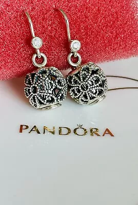 💜 PANDORA Compose Earring Barrels Sterling Silver 💝 Wonderful Gift 🎁 • £57.95