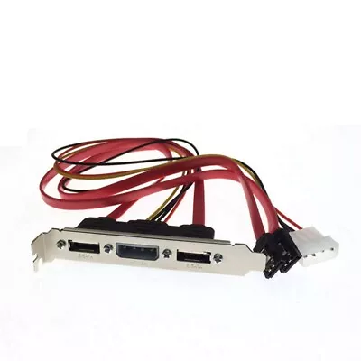 PC DIY SATA To ESATA And 4Pin IDE Molex  PCI Bracket Slot Cable Full-Height • $14.40