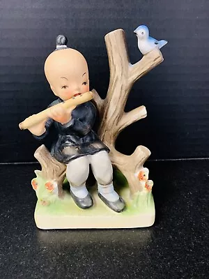 Vintage Ucagco Ceramics Figurine Japanese Boy In Topknot Playing A Flute • $10.99