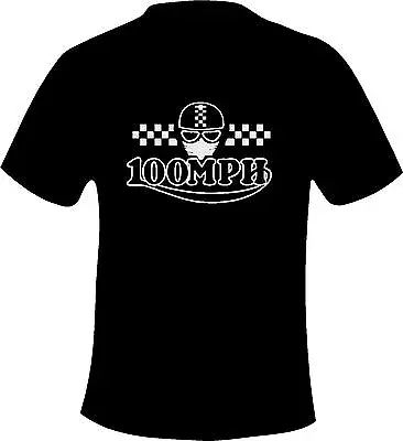 Cafe Racer 100MPH Biker Rocker  Motorcycle Printed T Shirt In 6 Sizes • £15.49