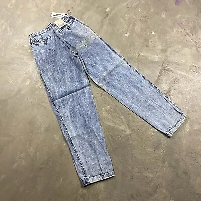 Vintage PIERRE CARDIN Jeans Men’s 29x34 Pleated ACID WASH Tapered 80s Diffusion • $29.99