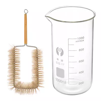 1000ml Tall Form Glass Beaker With Brush 3.3 Glass Graduated Measuring Cups • $18.57