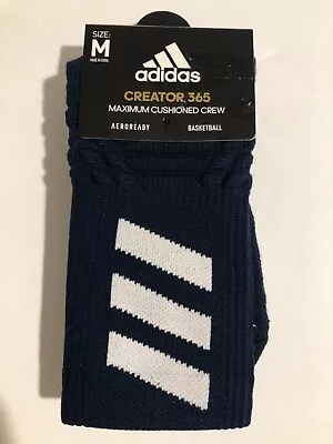 Mens Adidas Creator 365 Basketball Socks 1 Pair Size M (size 6.5-9 Mens) Navy • $14