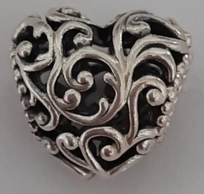 Genuine Pandora 925 Silver Openwork  Regal Heart Charm Immaculate Condition. • £4.99