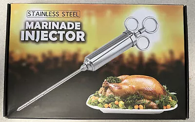 BBQ Marinade Meat Injector Syringe Stainless Steel 3 Needles Turkey Injection • $8.95