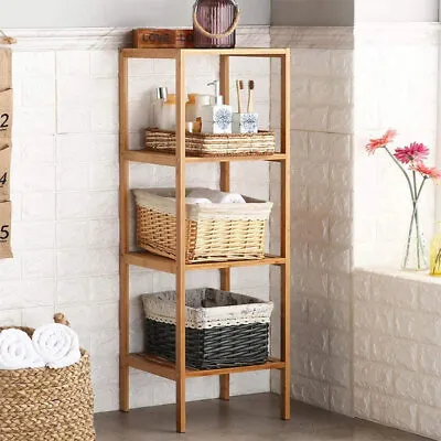 Bathroom Rack Ladder Storage Shelf 4-Tier Foldable Lightweight Organizer Shelves • £25.91