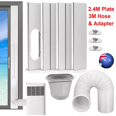 Portable Air Conditioner Window Kit Adaptor + 2.4M Slide Plate + 3M Hose + Screw • $49.39