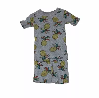 Hanna Andersson Boys Short Sleeves Pinapple Pajamas Set 100 US 4 • $15