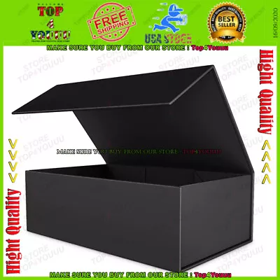 Gift Box Black With Magnetic Closure Lid 10  X 6  X 3  Gift Box For PresentsLux • $12.67