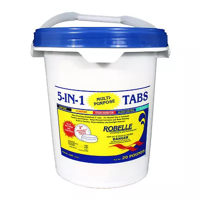 Robelle Chlorine 5-in-1 3  Tabs Swimming Pool Sanitizer Chemical - 20 Lbs. • $169.99