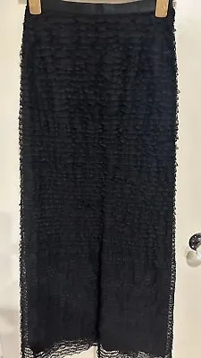 Vintage Jobrey Black Lace Long A Line Skirt Size Small • £24.90