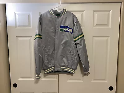 Rare Seattle Seahawks Throwback Gray  Starter Jacket Size L • $199.99