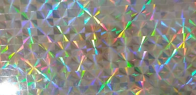 10 SHEETS OF PRISMATIC THIN METAL FOIL Size 33x23cm SELF ADHESIVE AND PRINTABLE • £2