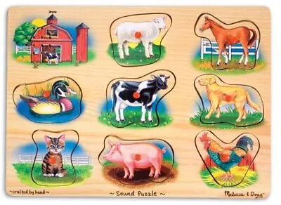 Melissa & Doug 726 Farm Sound Learning Peg Puzzle Board Full Color • $19.98